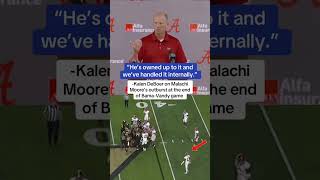 Coach DeBoer talks about Malachi Moore’s actions on Saturday 🗣️ via AlabamaCrimsonTideonALcom [upl. by Hilario]