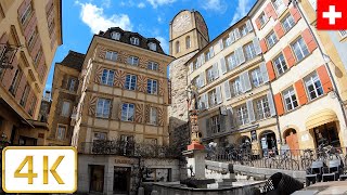 Old Town walk in Neuchâtel Switzerland  Spring 2021【4K】 [upl. by Trawets]