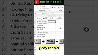 0012 Separar Nombres y Apellidos en columnas excel 1minutitodeexcel [upl. by Richards]