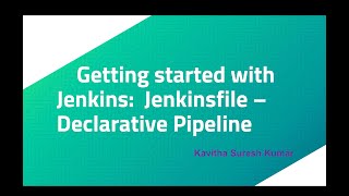 Getting started with Jenkins Jenkinsfile  Declarative Pipeline [upl. by Carny]