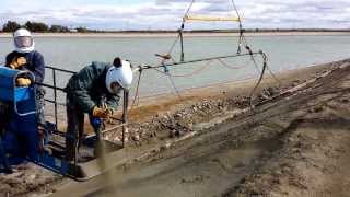 Canal Lining with Concrete  REED B50 Shotcrete Pump [upl. by Kira735]