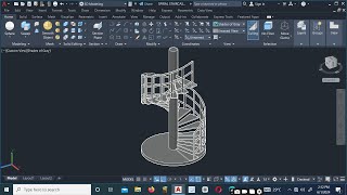 HOW TO DESIGN SPIRAL STAIRCASE IN AUTOCAD  PART 1 [upl. by Odelia]