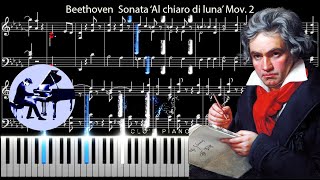 Beethoven 𝄞 Sonata Al chiaro di luna 𝄞 Mov 2 [upl. by Semajwerdna]