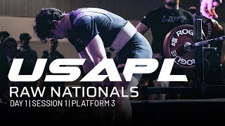 2023 USAPL Raw Nationals  Day 1  Session 1  Platform 3 [upl. by Jt885]