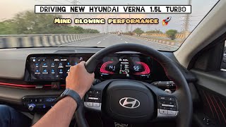 Enjoying 160PS Power 🚀 of the New Hyundai Verna 15L Turbo Petrol 2023 🔥 Driving in Sports Mode [upl. by Murdocca]