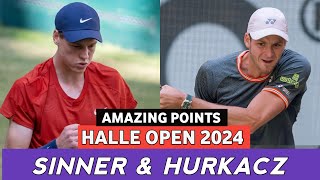 Jannik Sinner vs Hubert Hurkacz Amazing Points Highlights  Atp Halle Final Tennis 2024 [upl. by Nonnag]