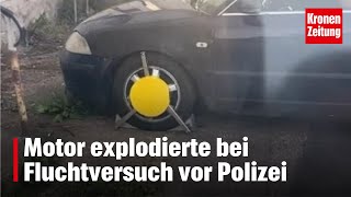 Tschechen angezeigt Motor explodierte bei Fluchtversuch vor Polizei  kronetv NEWS [upl. by Llemor]