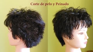 Corte de pelo corto mujer💇✂  Cómo cortar un corte de pelo corto en capas para mujer [upl. by Finegan]