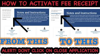 📌 HACK  How to Activate Fee Receipts in New CGI portal  Dont click on Close Application📌 [upl. by Miharba]