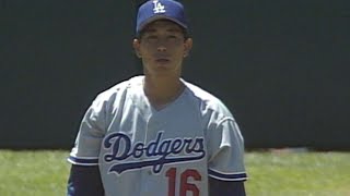 Hideo Nomo records his first K in the Majors [upl. by Rowan533]