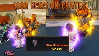 YBA I Spent 1000 GEMS ON STAR PLATINUM CRATES AND GOT CRAZY LUCKY [upl. by Christabel]