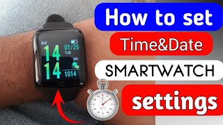 HOW TO SET THE TIME AND DATE ON SMART WATCH⏰  HOW TO CONNECT SMART WATCH WITH MOBILE [upl. by Gleich]