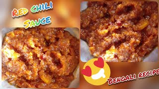 Red chili sauce recipe।।Momo sauce।। Bengali recipe [upl. by Sybille550]