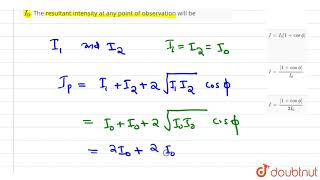 The intensity of interference waves in an interference pattern is same as I0 [upl. by Sukramal914]