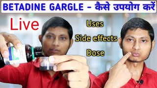 Betadine gargle uses in hindi  povidone iodine germicide gargle 2 wv mint flavor uses in hindi [upl. by Liatris]