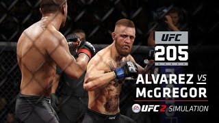 UFC 205  EA SPORTS UFC 2 Simulation – Alvarez vs McGregor [upl. by Nauqas]