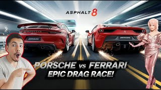 Porsche VS FERRARI 🤑  DRAG RACE 🤨 [upl. by Yerrok]