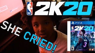 I DELETED MY SISTERS NBA 2K20 PLAYER SHE CRIED [upl. by Hgeilhsa]