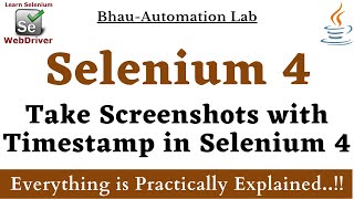 Screenshot with Timestamp in Selenium Webdriver java  Take screenshots name file using a timestamp [upl. by Atiuqahc]