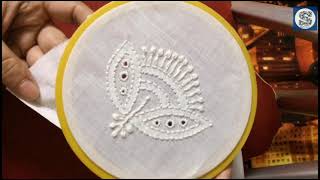 Lucknowi Chikankari Embroidery Tutorial Hool eyelet Stitch Shab Embroideryish [upl. by Aleina]