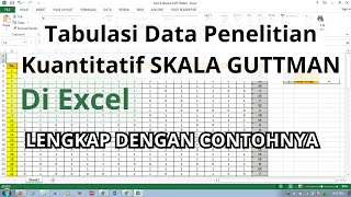 Tabulasi data penelitian kuantitatif Skala Guttman di EXCEL [upl. by Dnalram]