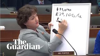 Congresswoman Katie Porter grills billionaire CEO over pay disparity at JP Morgan [upl. by Ahsekel]