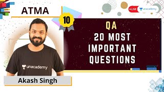 ATMA Exam Preparation  20 Most Important Questions for Quantitative Aptitude QA  ATMA 2021 [upl. by Aihsatan]