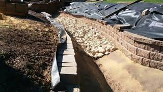 Grading  Retaining Wall  Drainage Ditch by TSP Landscaping [upl. by Nevear]