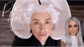 HOW I DYE MY HAIR PLATINUM  HAIR VLOG  lolaliner [upl. by Cad11]