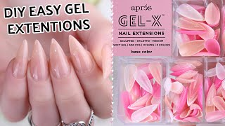 TRYING APRES GELX NAIL EXTENSION SYSTEM  NO DRILL HAND FILE ONLY [upl. by Lancey]