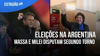 ELEIÇÕES NA ARGENTINA Segundo turno será disputado por Massa e Milei [upl. by Asirb]