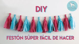 ¿COMO HACER UN FESTON🎊 FESTÓN SÚPER FÁCIL DE HACER  DIY [upl. by Ellerahc750]