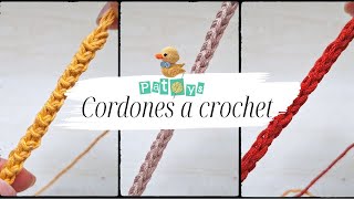 3 Tipos de CORDONES A CROCHET 🤗 Triangular 🔺 Tubular 🟠 Plano ➖ [upl. by Mccarty777]