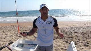 SURFCASTING HUMBERTO GACIO DAIWAHAYABUSATUTORIAL MANTENIMIENTO GUSANO AMERICANO [upl. by Aifos]