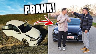 PRANK IAM DISTRUS MAȘINA ȘI IAM CUMPĂRAT ALTA NOUĂ AUDI A5 [upl. by Oralla]