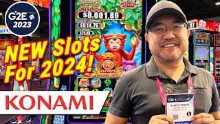 NEW Konami Slot Machines For 2024 Global Gaming Expo G2E 2023 at the Venetian in Las Vegas [upl. by Eyanaj]