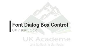 Font Dialog Box Control in C Visual Studio [upl. by Chu]