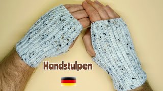 Einfache Handschuhe häkeln Handstulpen Pulswärmer [upl. by Vieva]