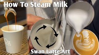 how to steam milk for good latte art swan latte art [upl. by Giaimo]