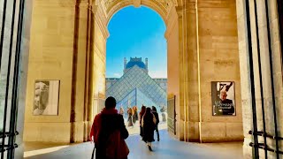 Paris France Walk Tour  Rue Montorgueil to Louvre  4K Walk [upl. by Maillij960]