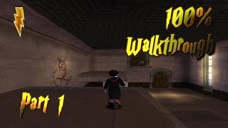 Harry Potter and the Philosophers Stone PS1 100 Walkthrough  Part 1 [upl. by Stolzer]