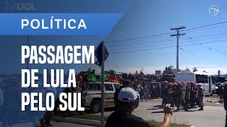 POLÍCIA SEPARA ATOS PRÓ E CONTRA LULA EM BAGÉ RS [upl. by Linnea701]