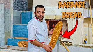 baking Traditional Persian Barbari Bread in 2023 😱 [upl. by Jobi]