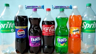 Experiment Hunt and make eruption with Coca Cola Fanta Pepsi vs mentos and soda Toy ASMR [upl. by Nahgaem]