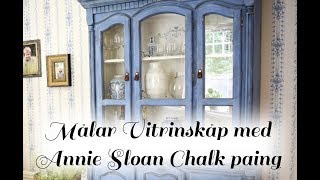 Målar vitrinskåp med Annie Sloan Chalk Paint Greek Blue [upl. by Ric223]