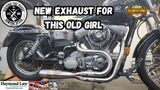 Sawicki Speed Exhaust install on a 99 Dyna [upl. by Akenn]