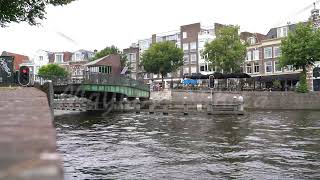 Haarlem Netherlands The end of ship traffic on the canal and the closure of the swing bridge S [upl. by Eidda]