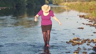 Falling in the river My second attempt at stone skimming stones I got soaking wet fully clothed [upl. by Notsur459]