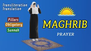 How to pray Maghrib prayer for women step by step  Subtitle ENAR [upl. by Goda544]