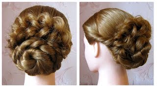 Chignon tressé facile ❁ Tuto coiffure simple et rapide cheveux long [upl. by Joashus]